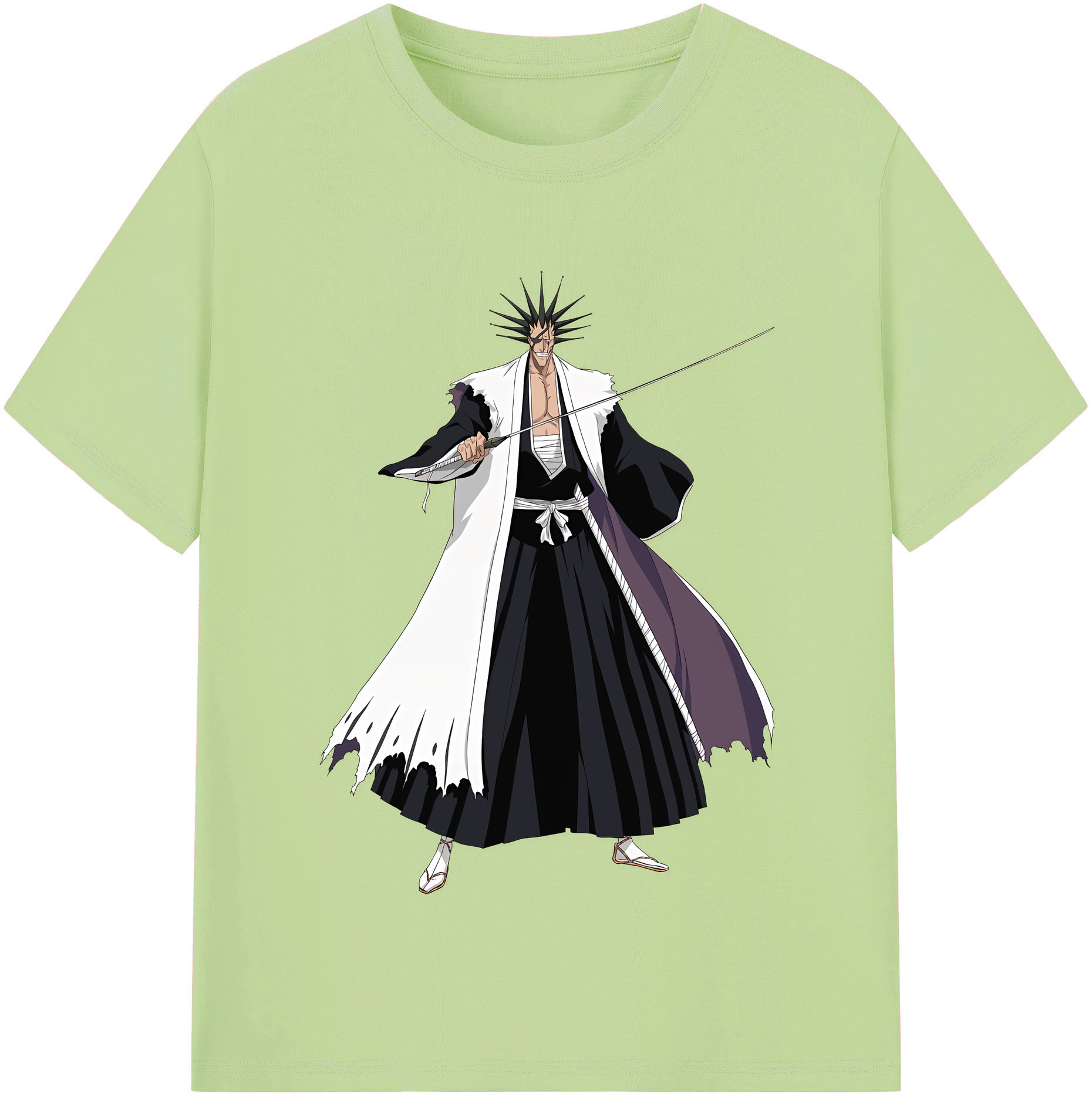 （画像用） ブリーチ ざらき けんぱち BLEACH Zaraki Kenpachi 綿100％半袖Tシャツ（フロントプリント）